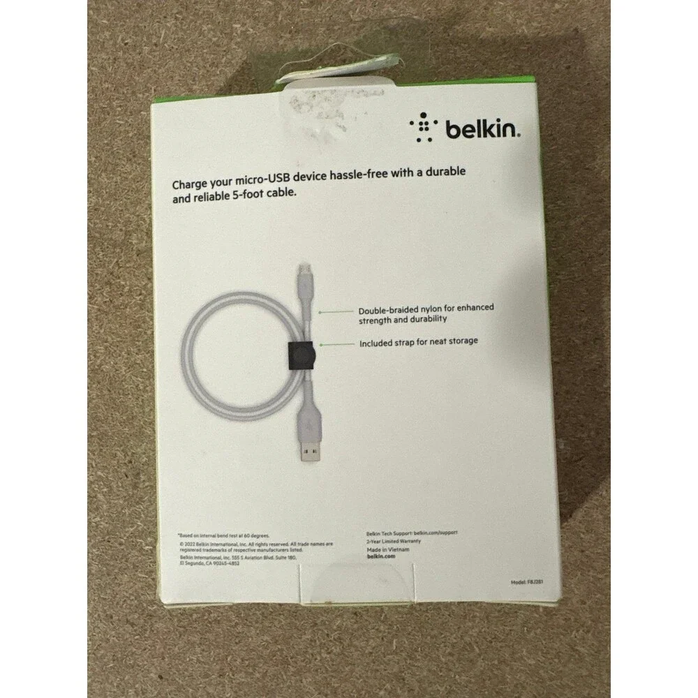 Belkin BoostCharge Braided USB-C to USB-A Cable 5ft -  With Strap